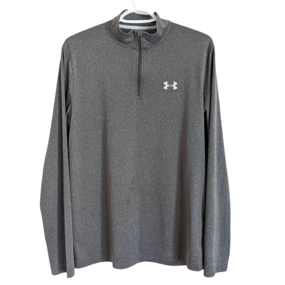 Under ARMOUR Heatgear Suelto Loose Fit 1/4 Zip Pullover Grey Medium @Z - Picture 1 of 7